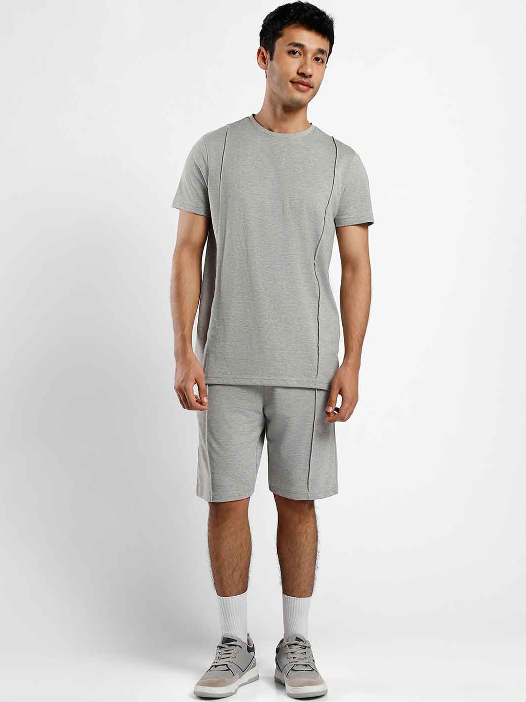

NOBERO T-Shirt With Shorts Co-Ords Set, Grey
