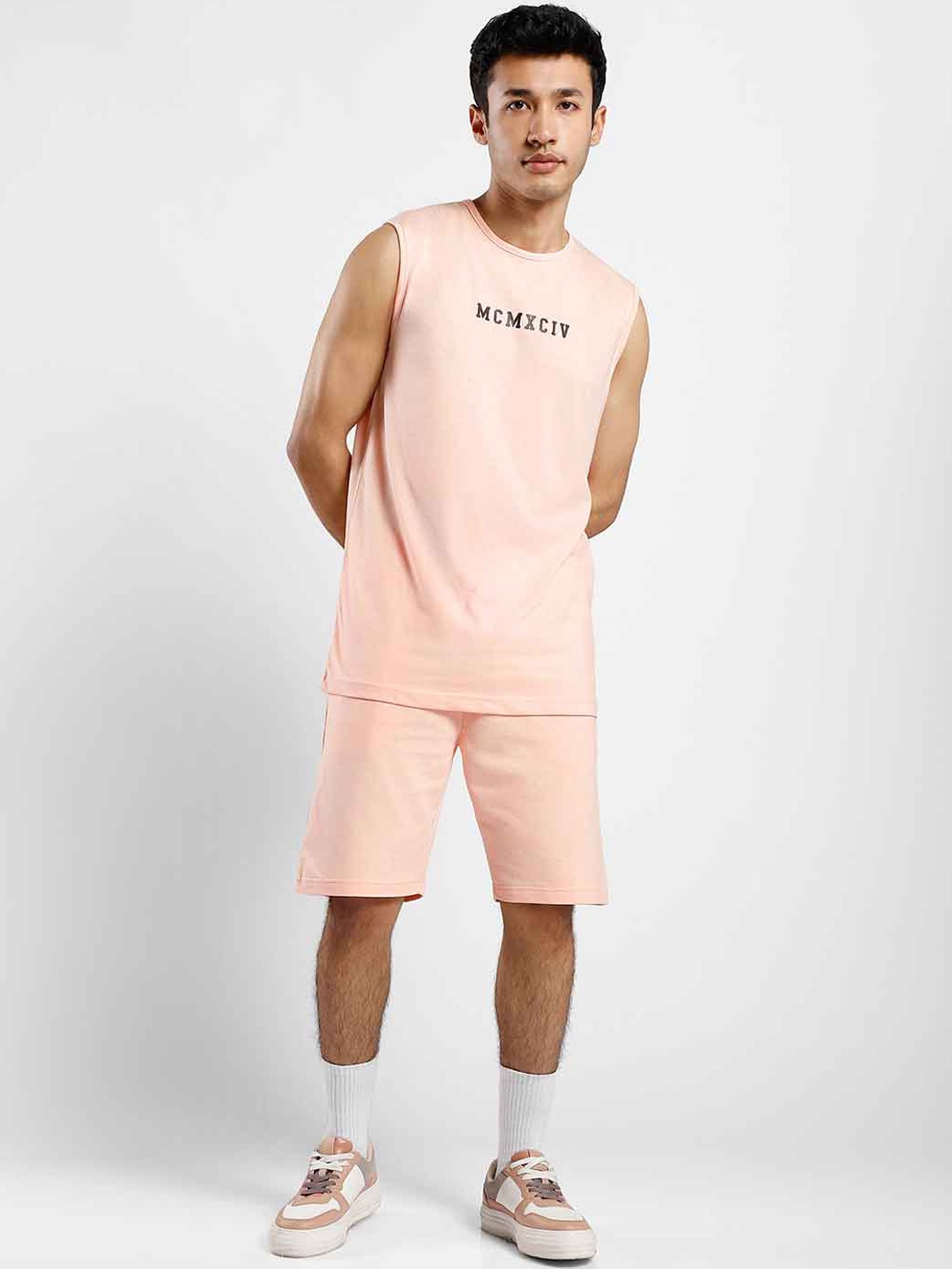 

NOBERO Printed Top With Shorts Co-Ords Set, Pink