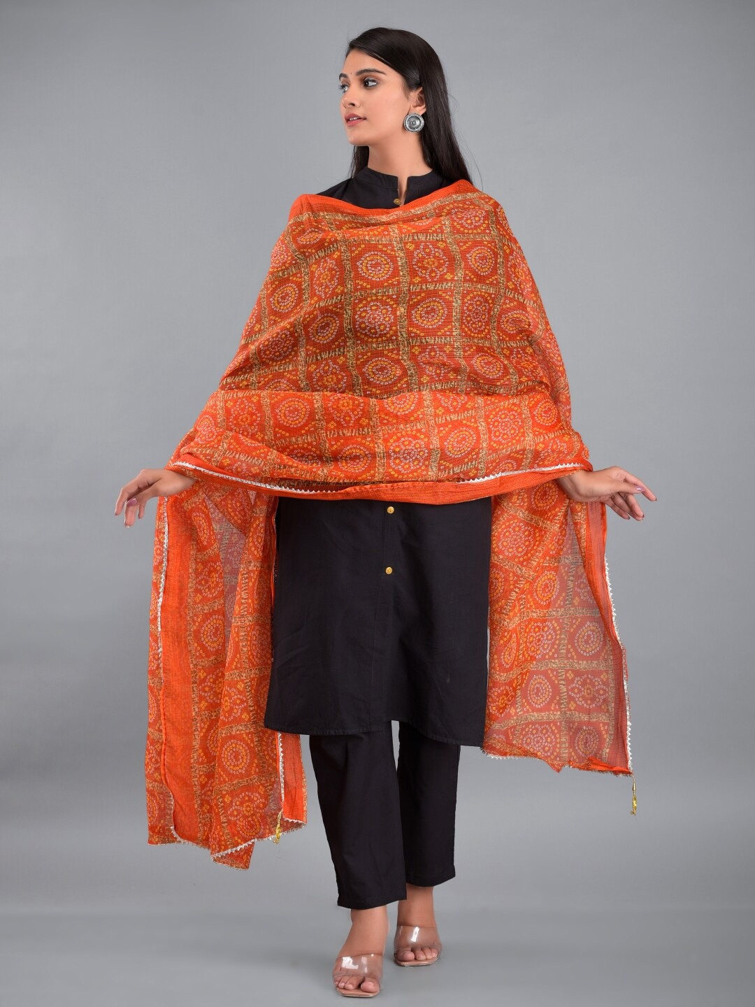 

Apratim Bandhani Printed Dupatta, Orange