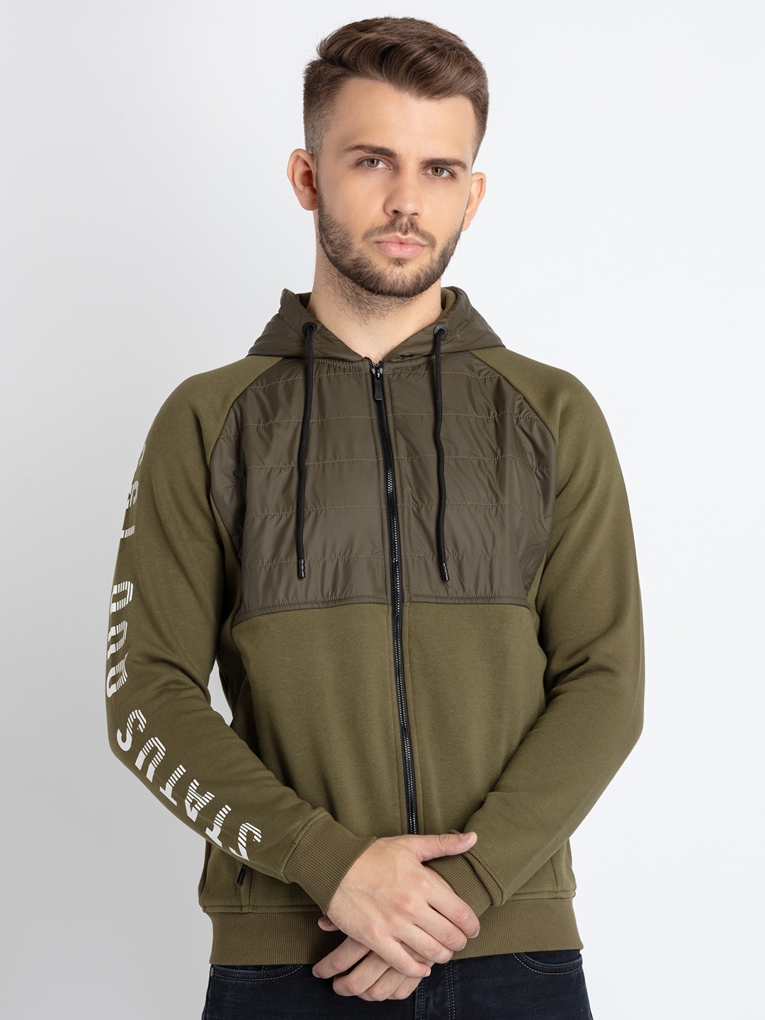 

Status Quo Hooded Cotton Sweatshirt, Olive