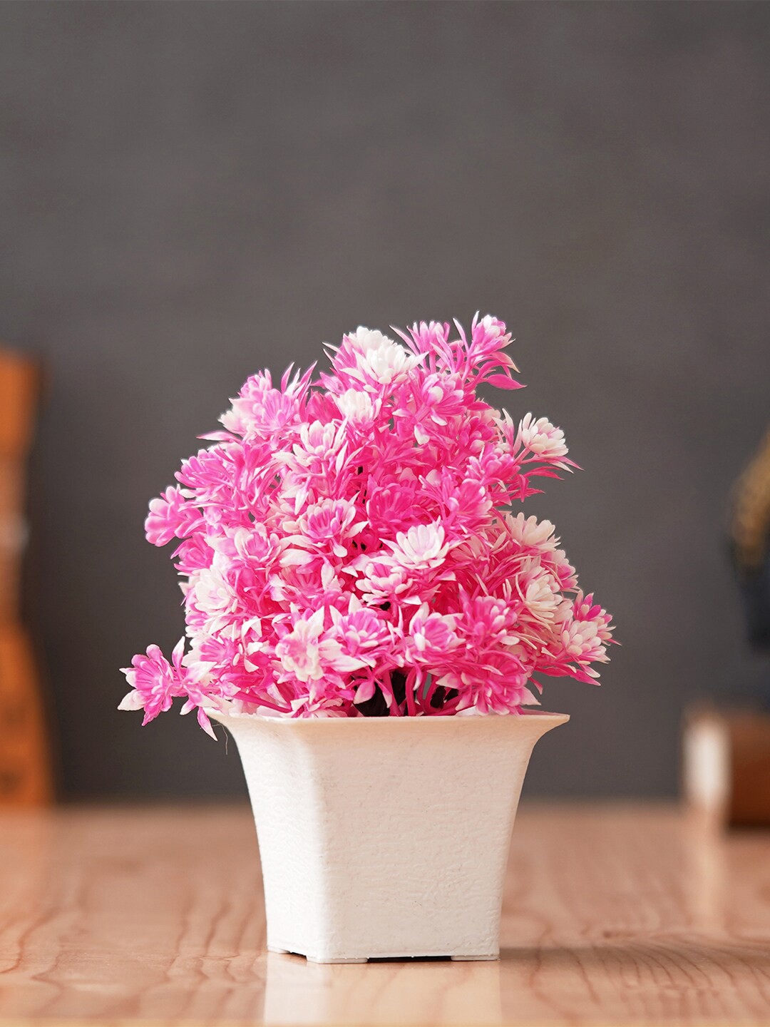

eCraftIndia Pink & White Bonsai Artificial Plant With Pot