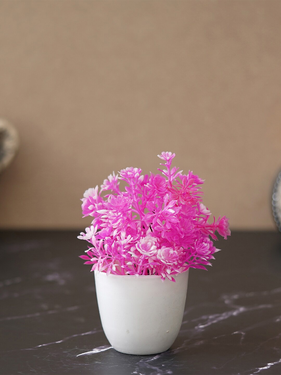 

eCraftIndia Pink Bonsai Artificial Plant With Plastic Rounded Pot