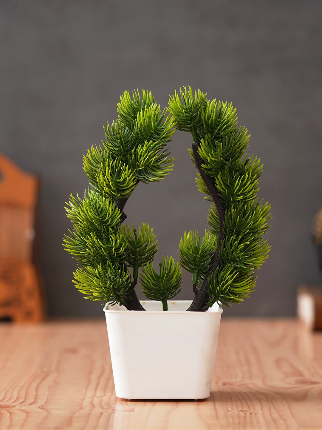

eCraftIndia Green & White Bonsai Artificial Plant With Pot