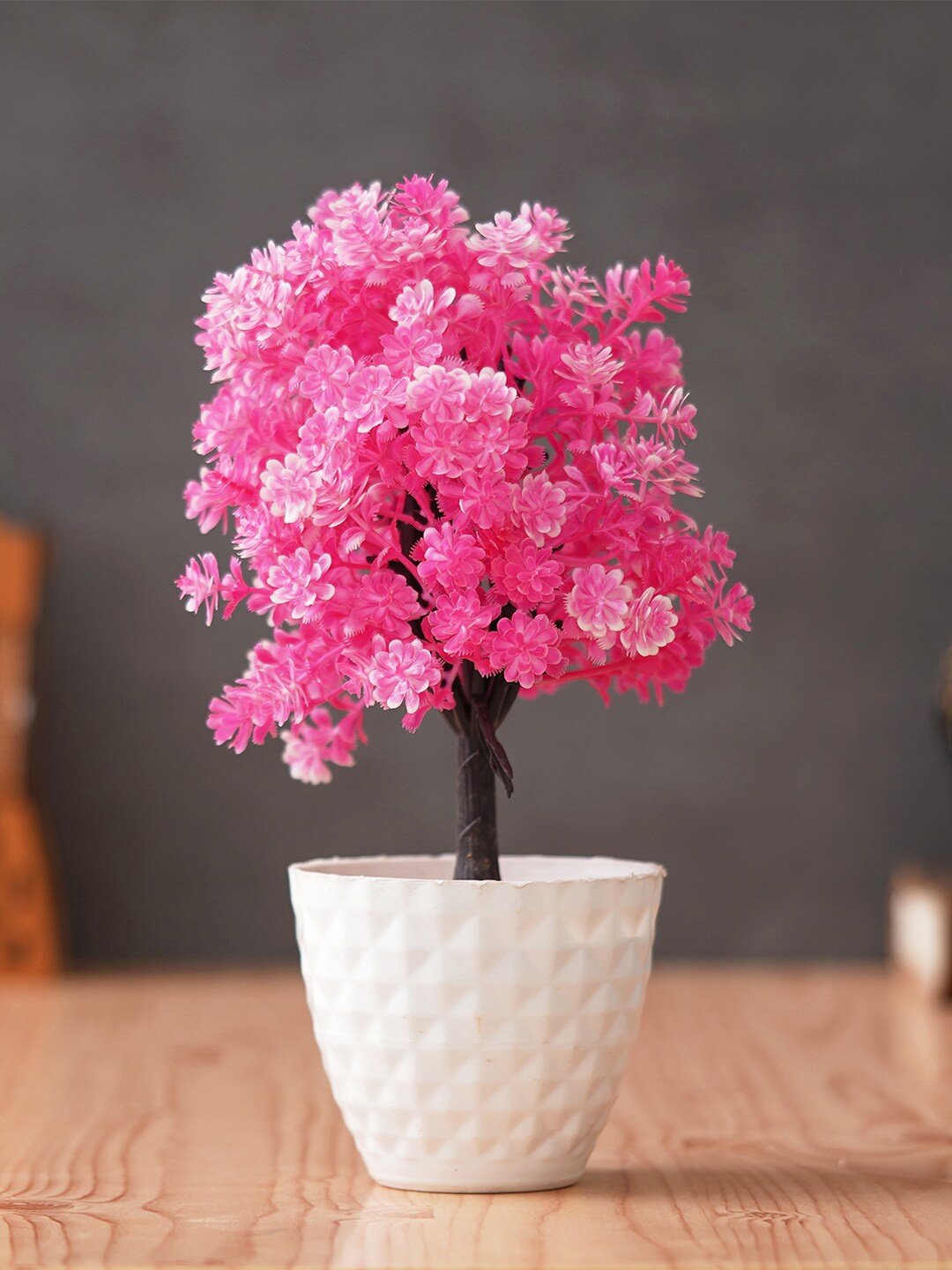 

eCraftIndia Pink Chrysanthemums Artificial Plant With Rounded Flower Pot