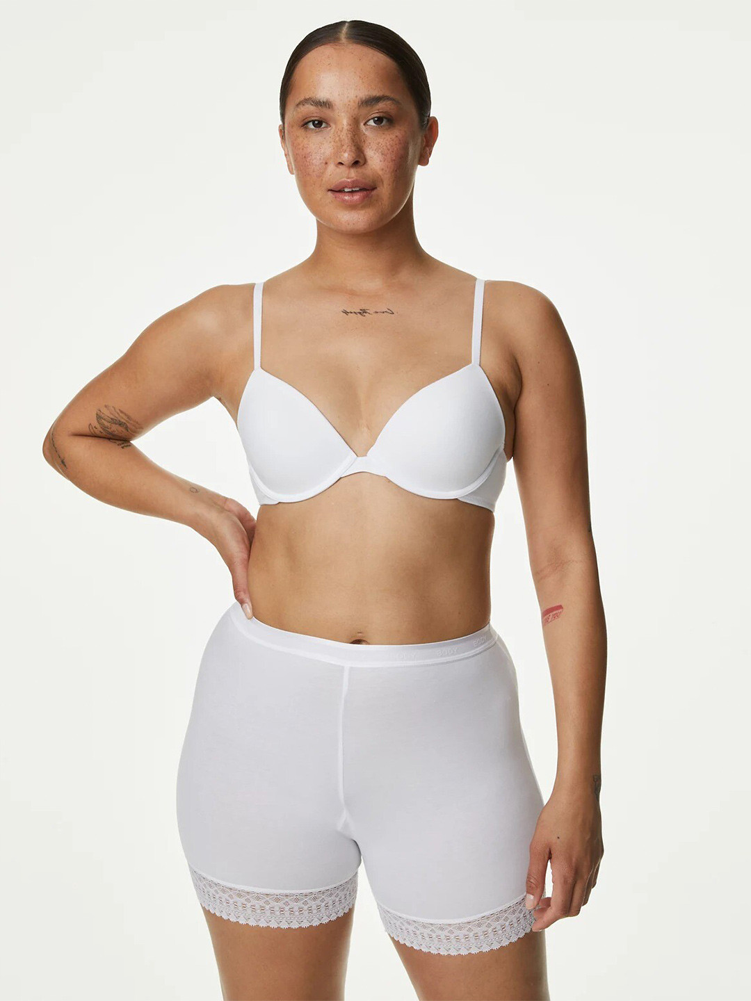 

Marks & Spencer Women High-Rise Lounge Shorts, White