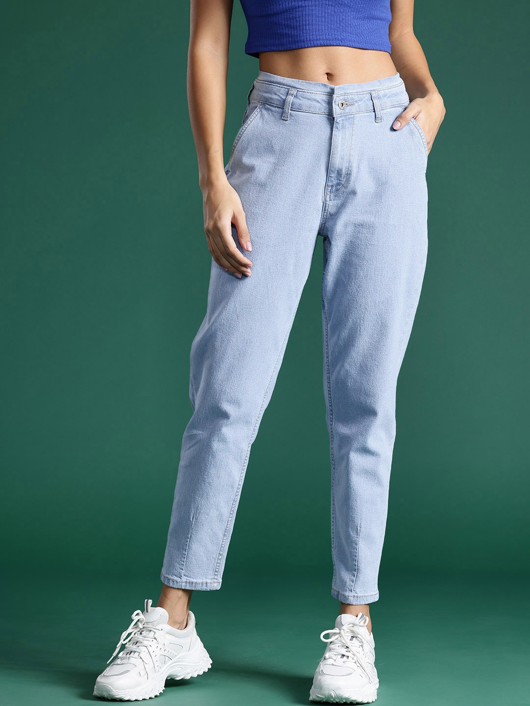 

DressBerry Women Mom Fit Stretchable Jeans, Blue
