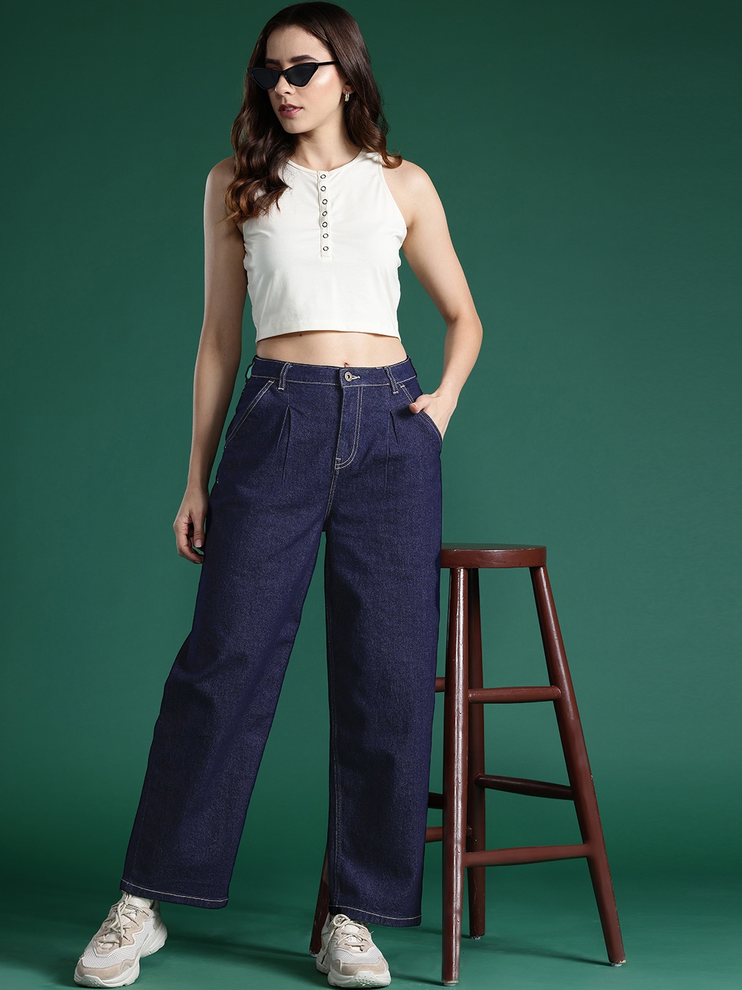 

DressBerry Women Slouchy Fit Stretchable Jeans, Navy blue