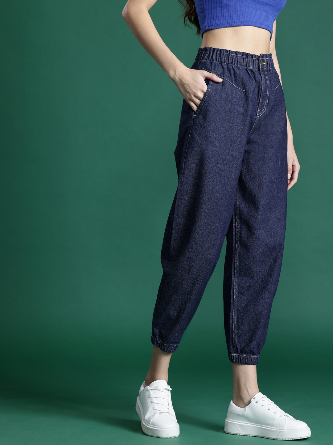 

DressBerry Women Jogger Stretchable Jeans, Navy blue