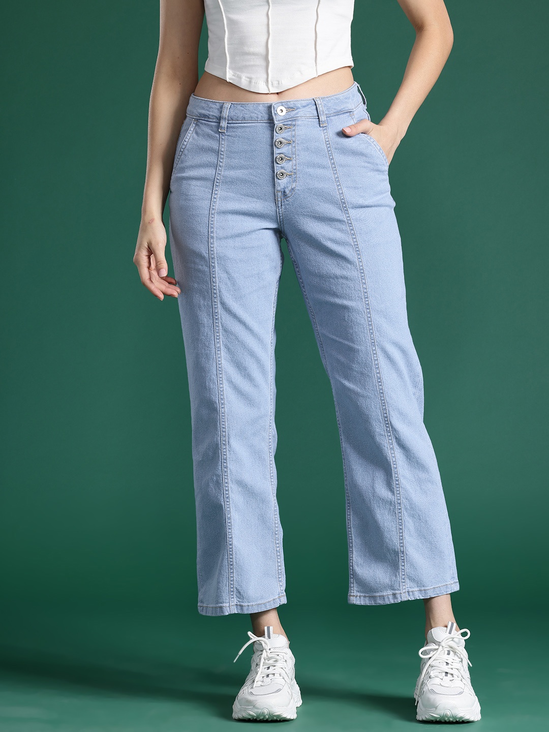 

DressBerry Women Slim Fit Cropped Jeans, Blue