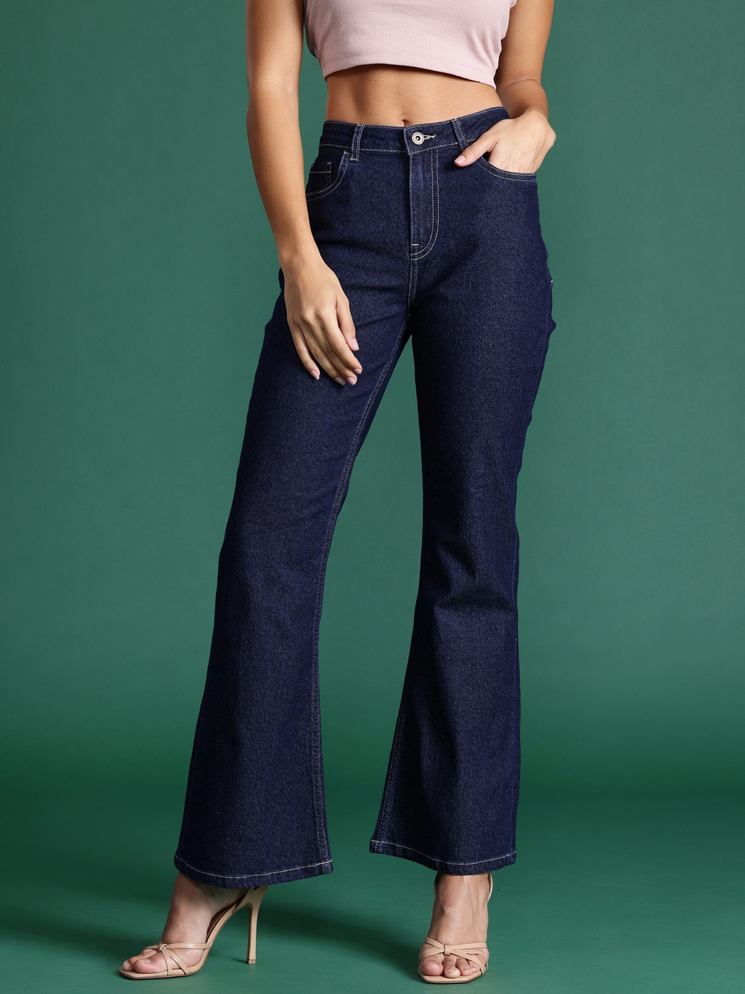 

DressBerry Women Bootcut Stretchable Jeans, Navy blue