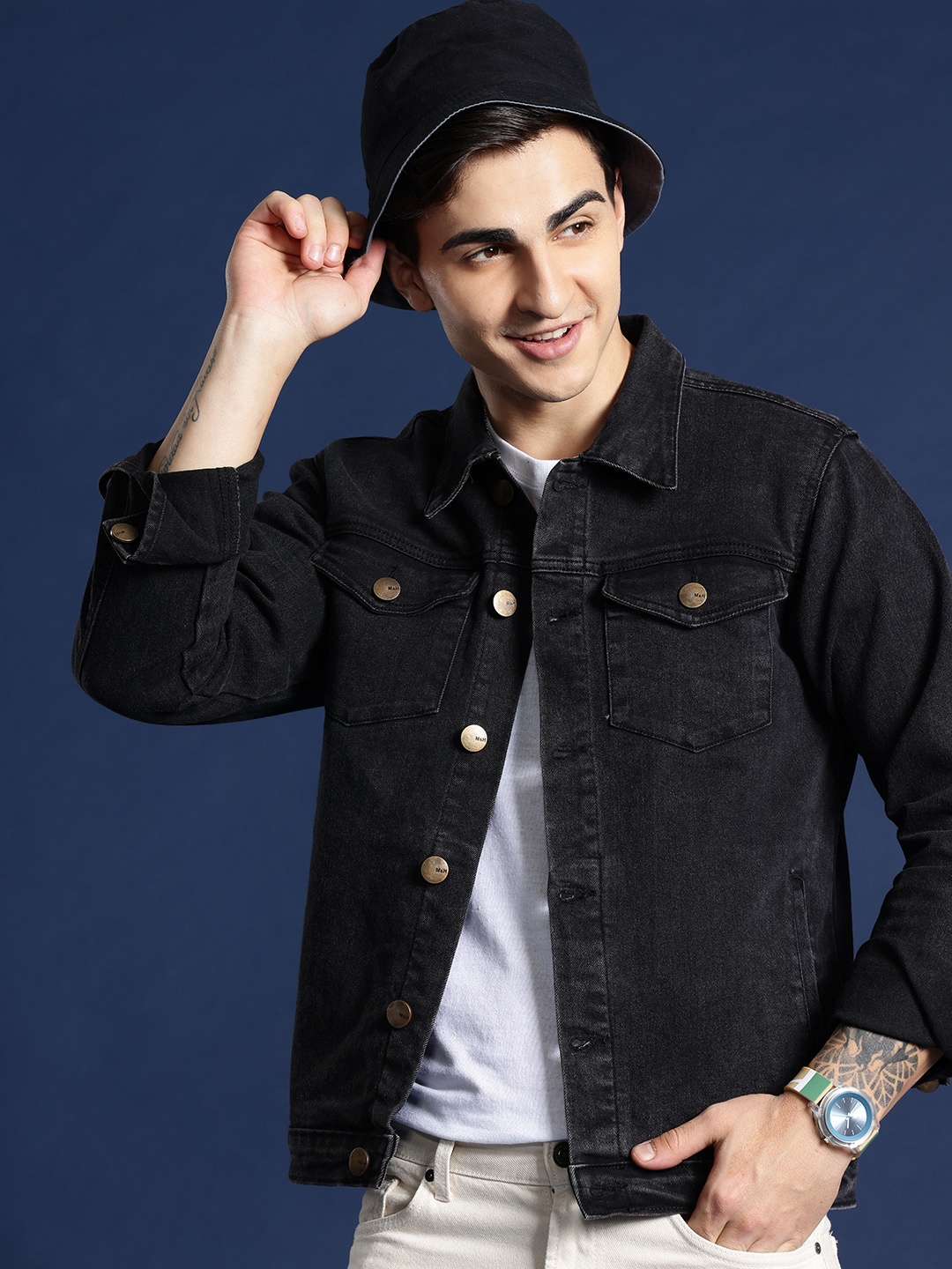 

Mast & Harbour Regular Fit Denim Jacket, Black