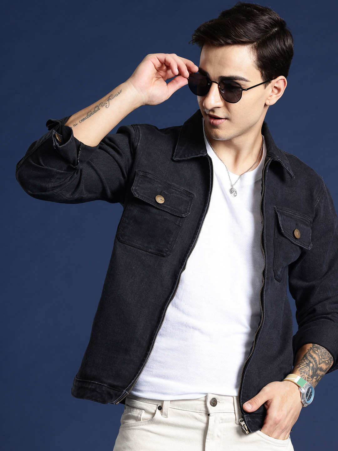 

Mast & Harbour Regular Fit Denim Jacket, Black