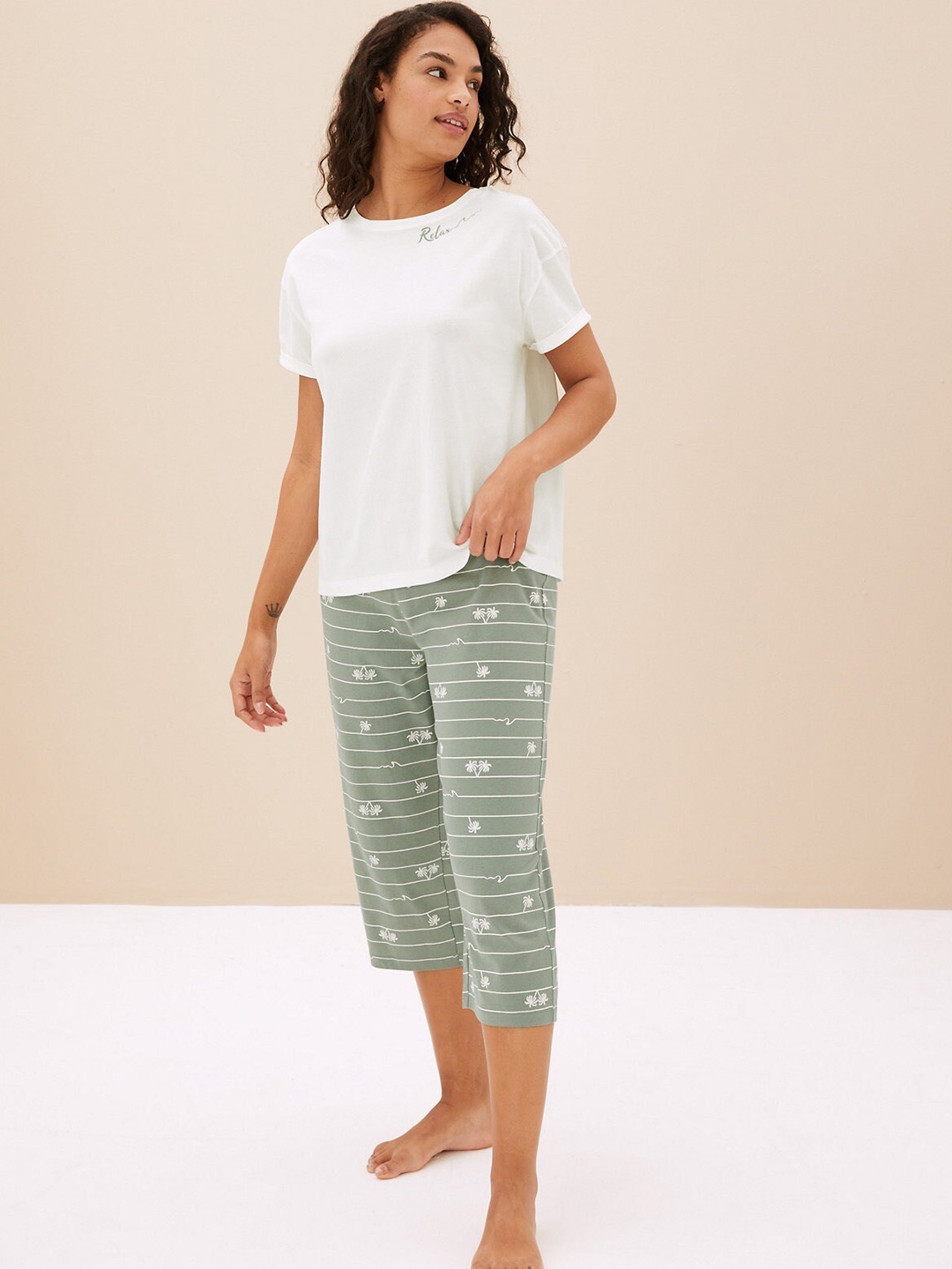

Marks & Spencer Pure Cotton Night Suit, Green