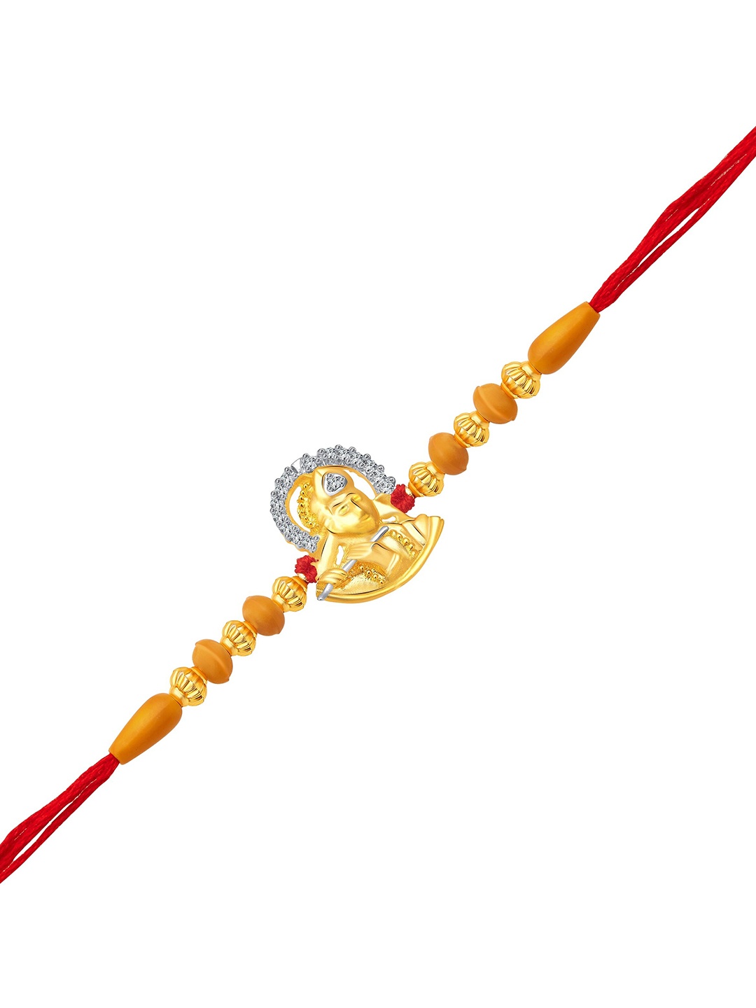 

Vighnaharta Gold & Rhodium-Plated CZ Studded Shri Krishna Thread Rakhi