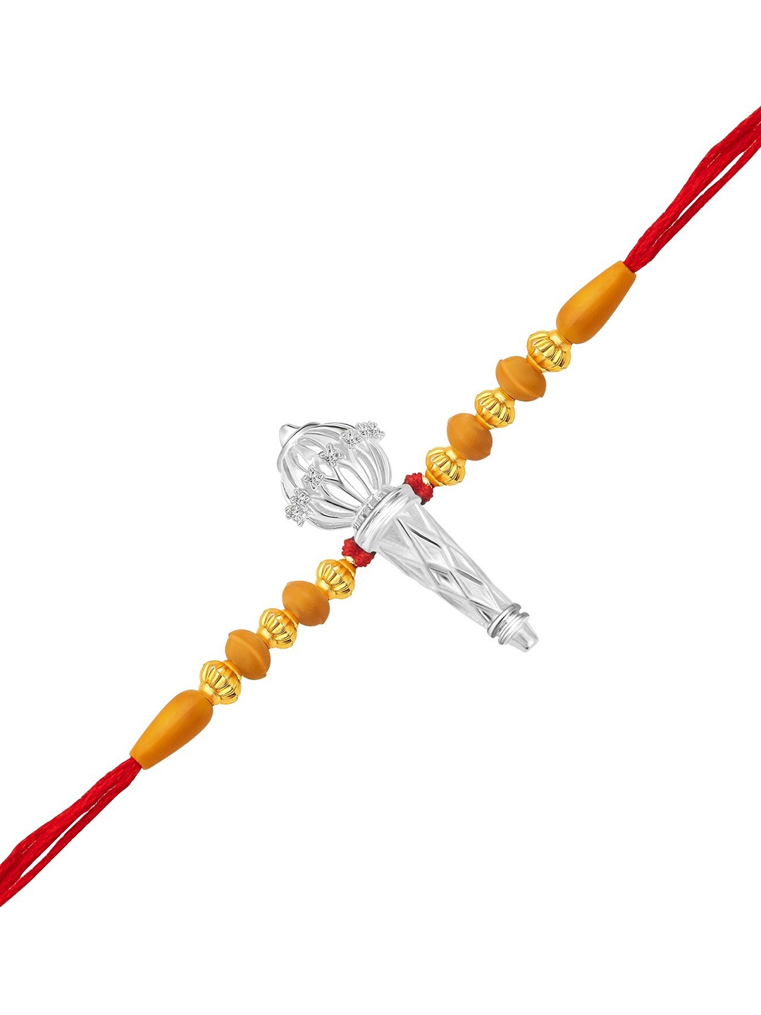 

Vighnaharta Rhodium Plated CZ Bajrangi Bhaijaan-Charm Rakhi, Silver
