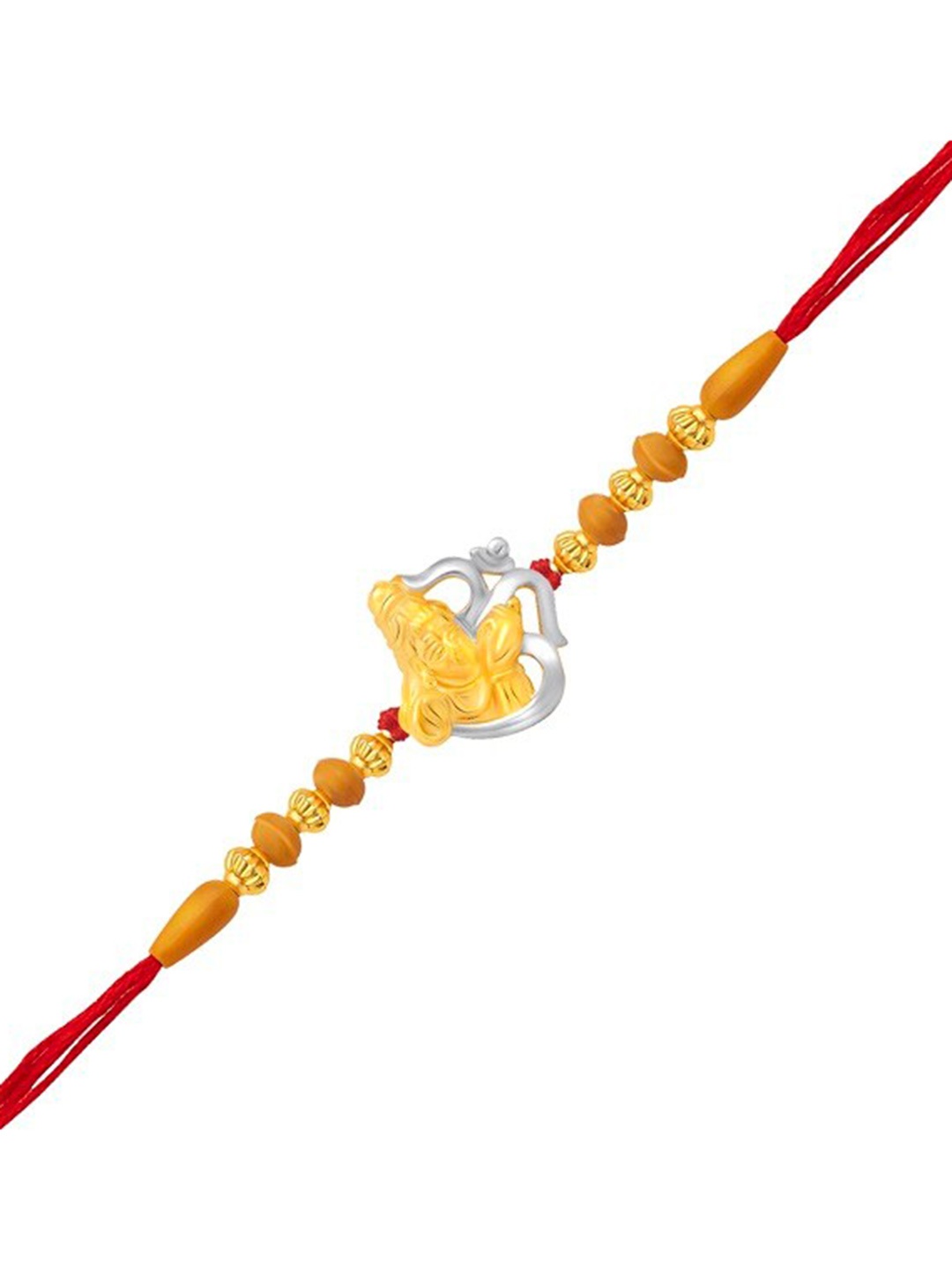

Vighnaharta Men Gold & Rhodium-Plated CZ Studded Shivay Thread Rakhi