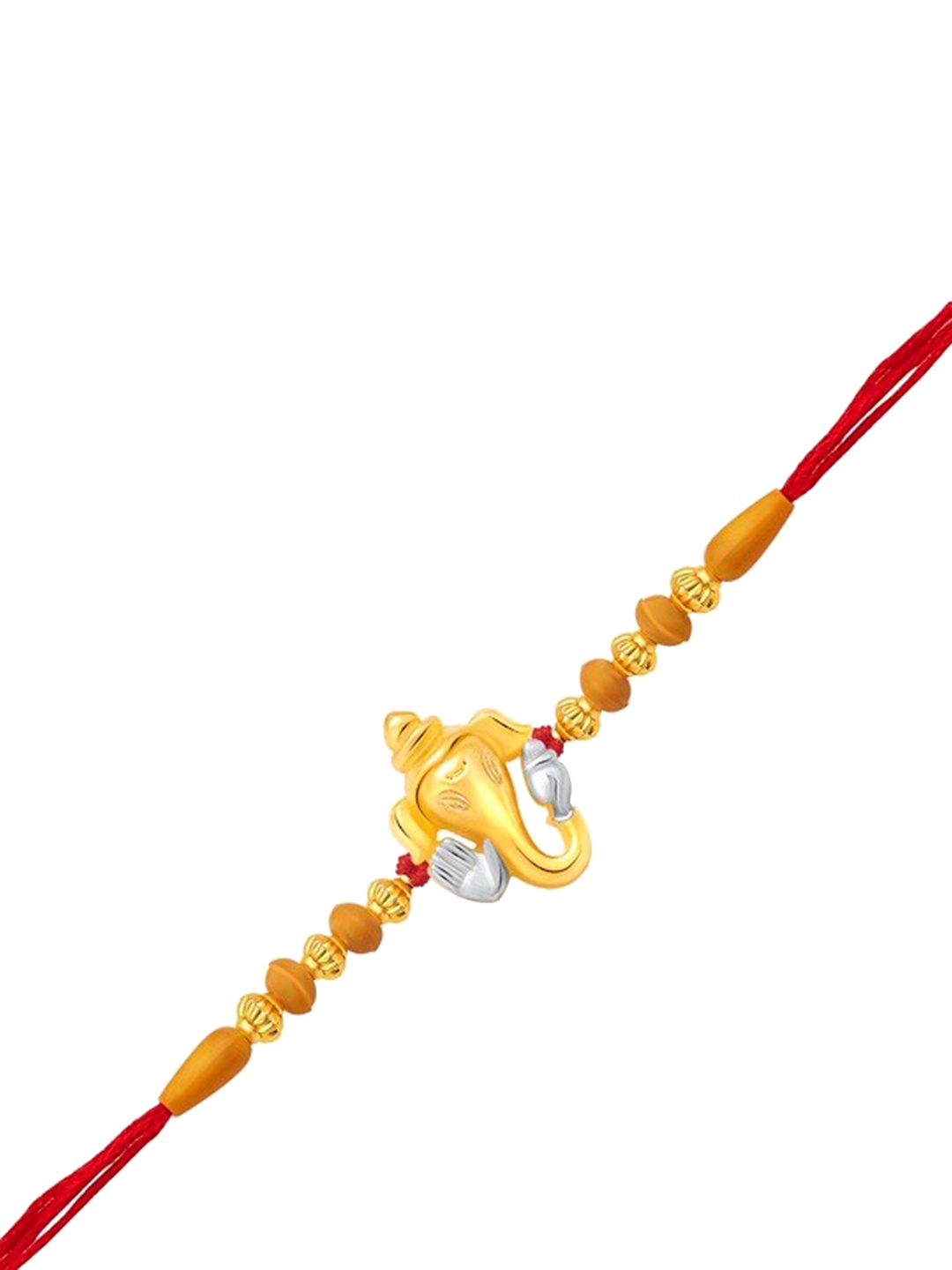 

Vighnaharta Gold & Rhodium-Plated Chaturbhuj Ganesha Rakhi