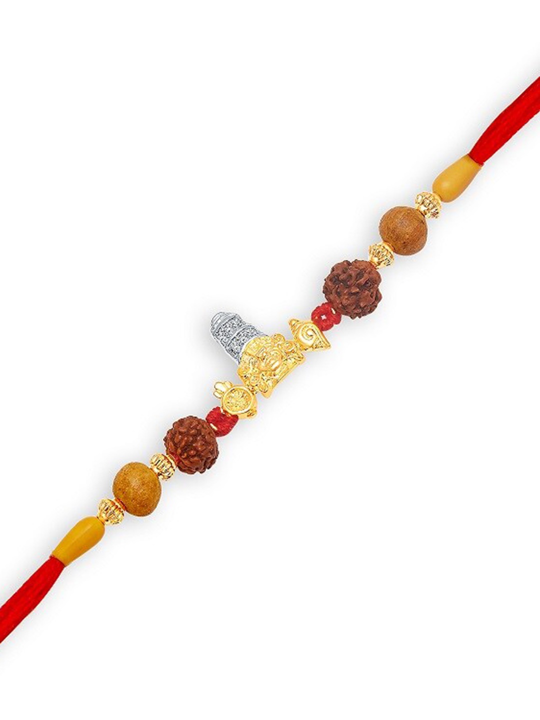 

Vighnaharta Gold & Rhodium-Plated Cubic Zirconia Studded Lord Tirupati Balaji Thread Rakhi