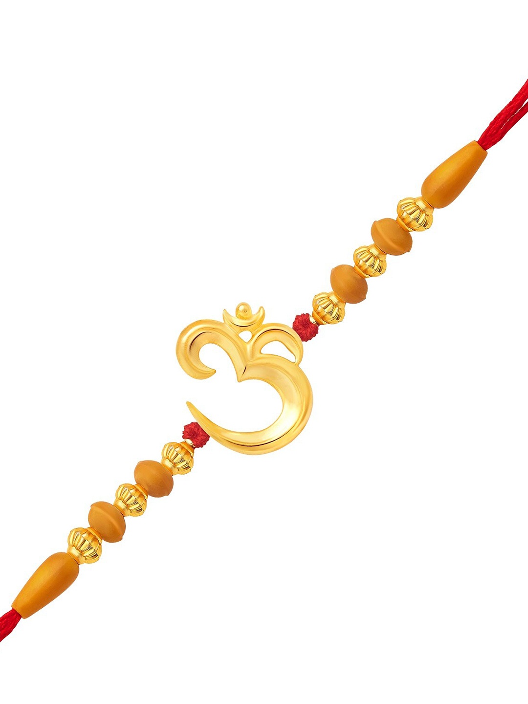 

Vighnaharta Gold Plated And Rhodium Plated Adhyatmik Om Rakhi