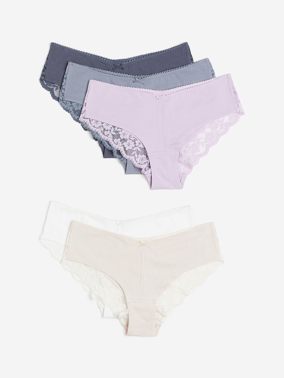 

H&M 5-Pack Cotton Hipster Briefs, Beige
