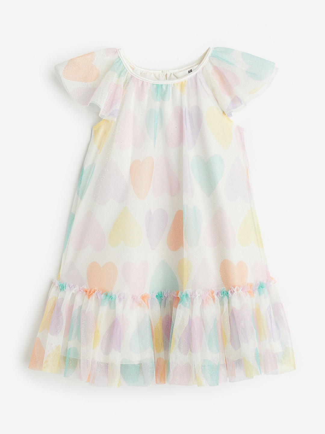 

H&M Girls Butterfly-Sleeved Tulle Dress, White