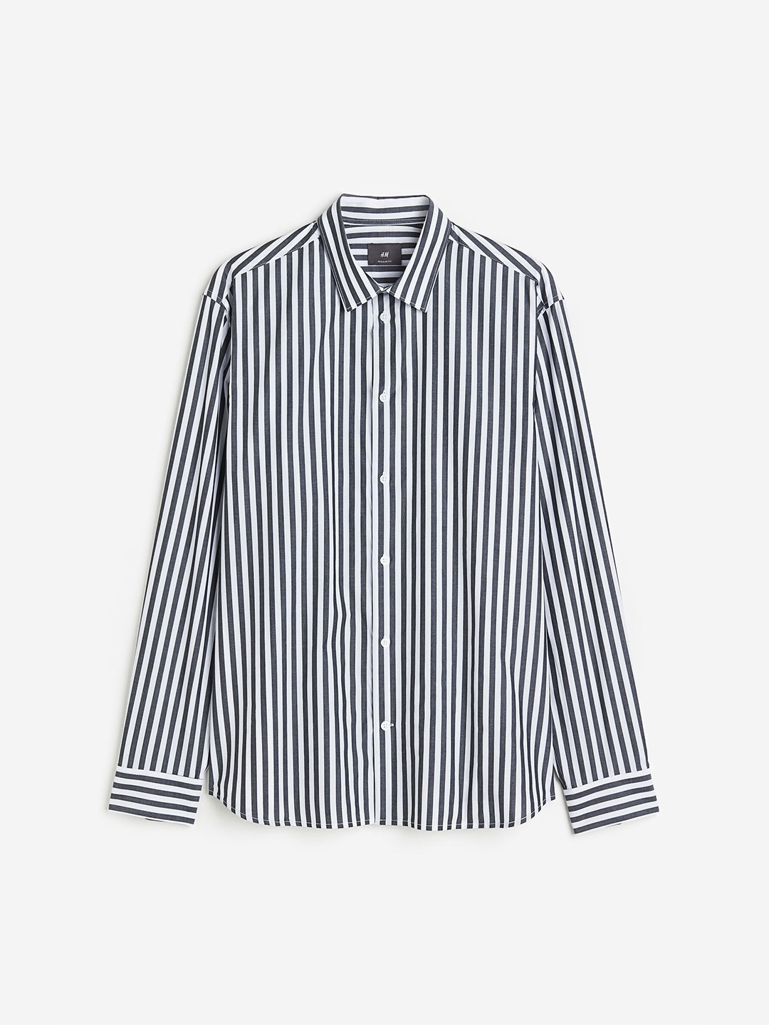 

H&M Regular Fit Poplin Shirt, Blue