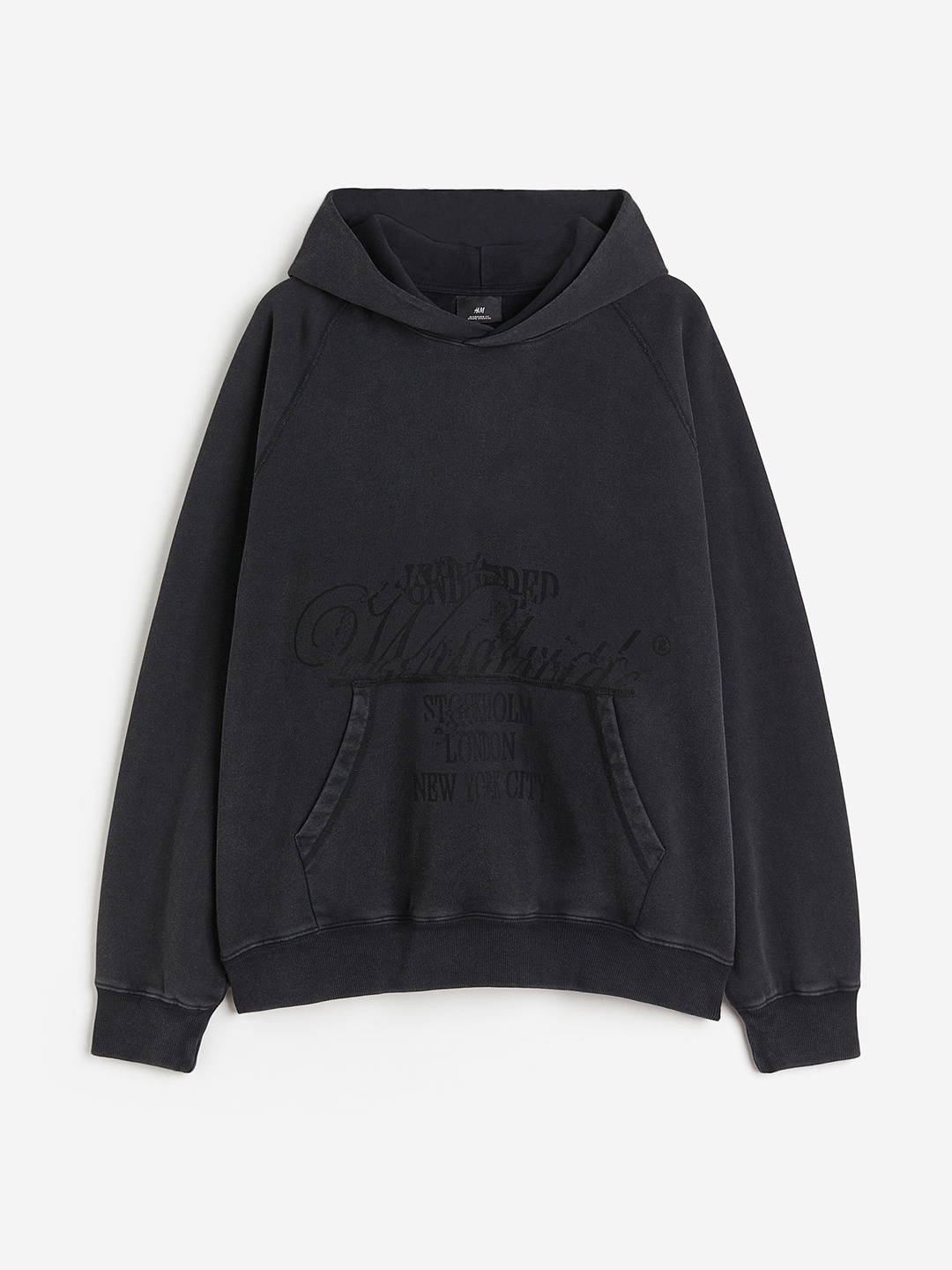 

H&M Oversized-Fit Printed Hoodie, Black
