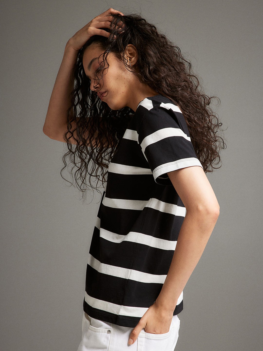 

H&M Cotton T-shirt, Black