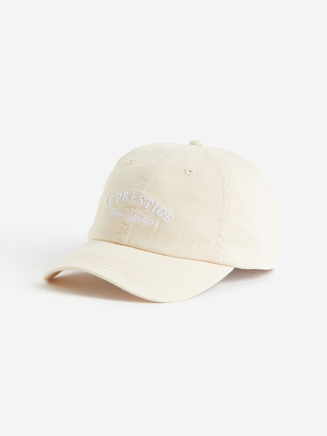 

H&M Embroidered Cotton Cap, Beige