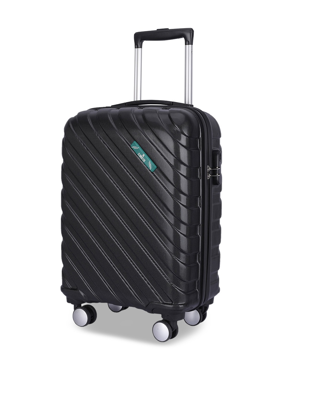

THE CLOWNFISH Textured Hard-Sided Medium Trolley Suitcase, Black