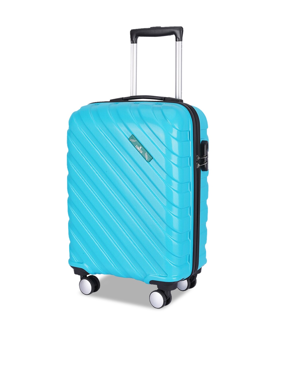 

THE CLOWNFISH Wanderwheels Textured Hard Case Cabin Trolley Bag, Blue