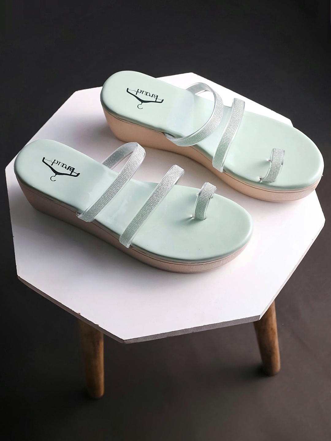 

Brauch Embellished One Toe Flatform Heels, Sea green