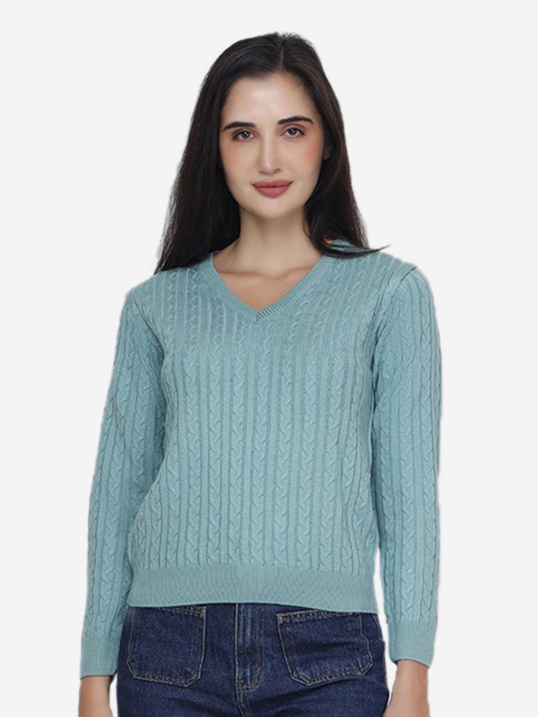 

JoE Hazel Cable Knit Acrylic Pullover Sweater, Blue