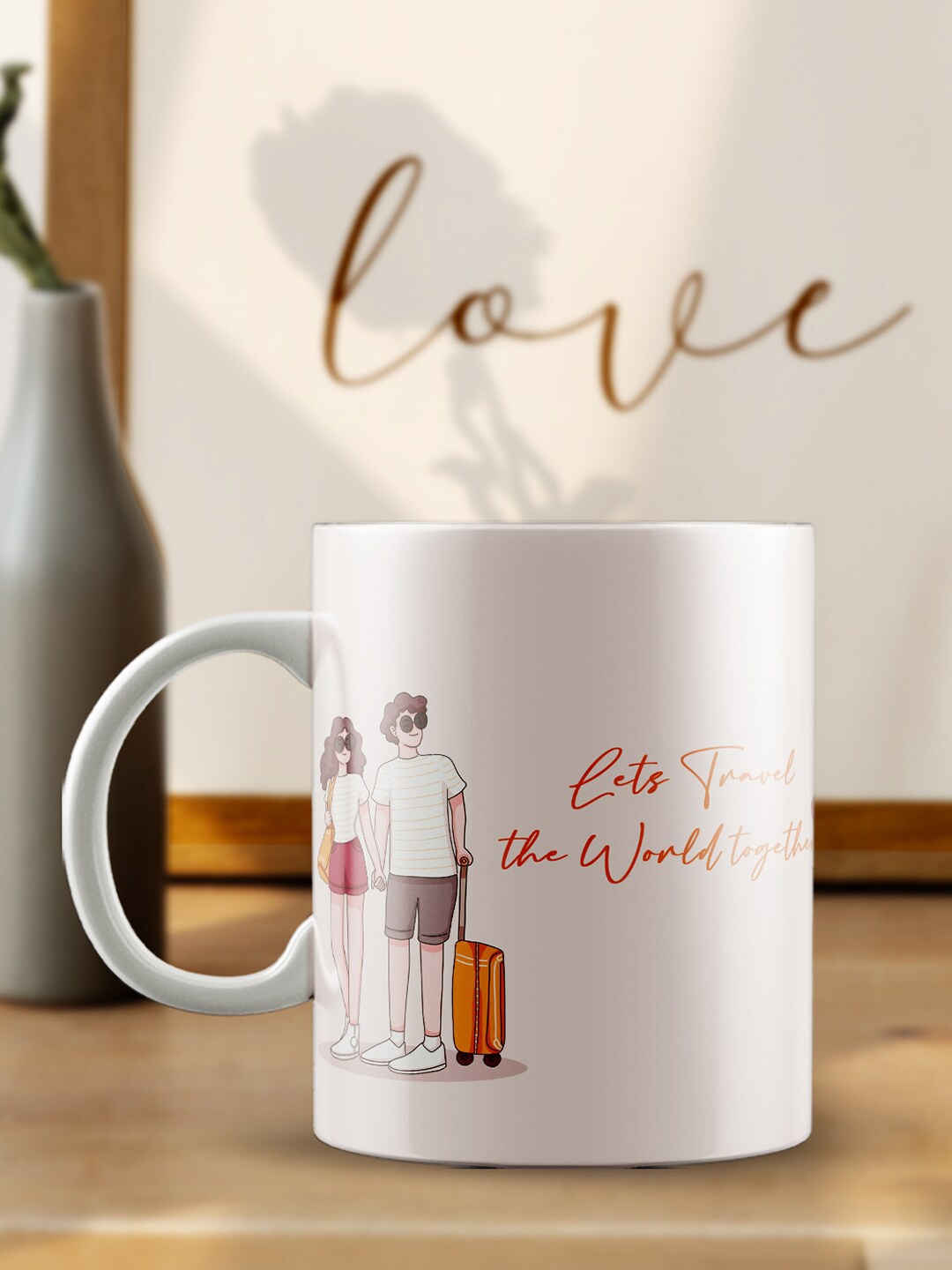 

eCraftIndia White & Red Text or Slogans Printed Ceramic Matte Mug - 100 ml