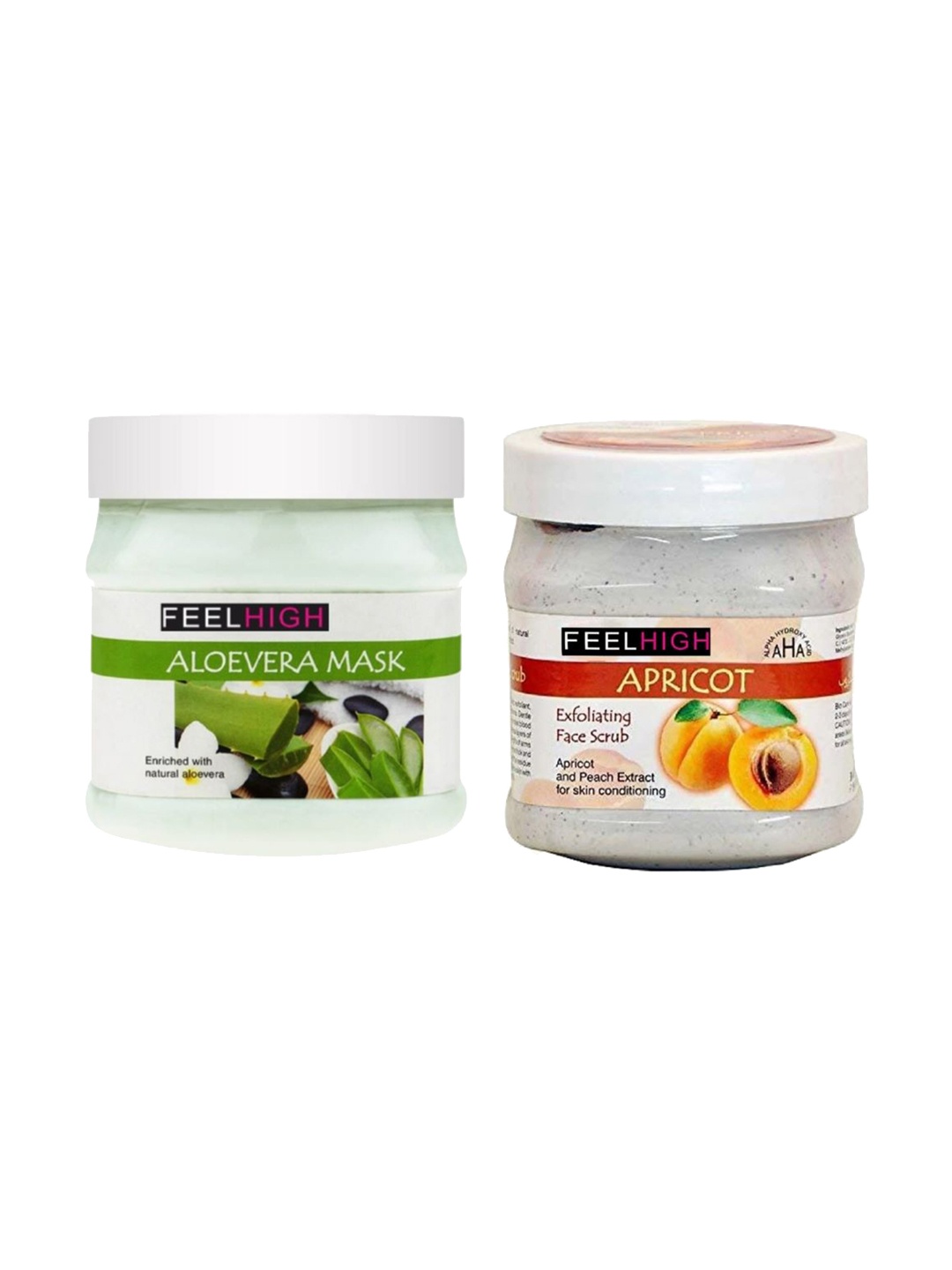 

FEELHIGH Face & Body Aloe Vera Mask & Apricoat Scrub -1000ml, Multi