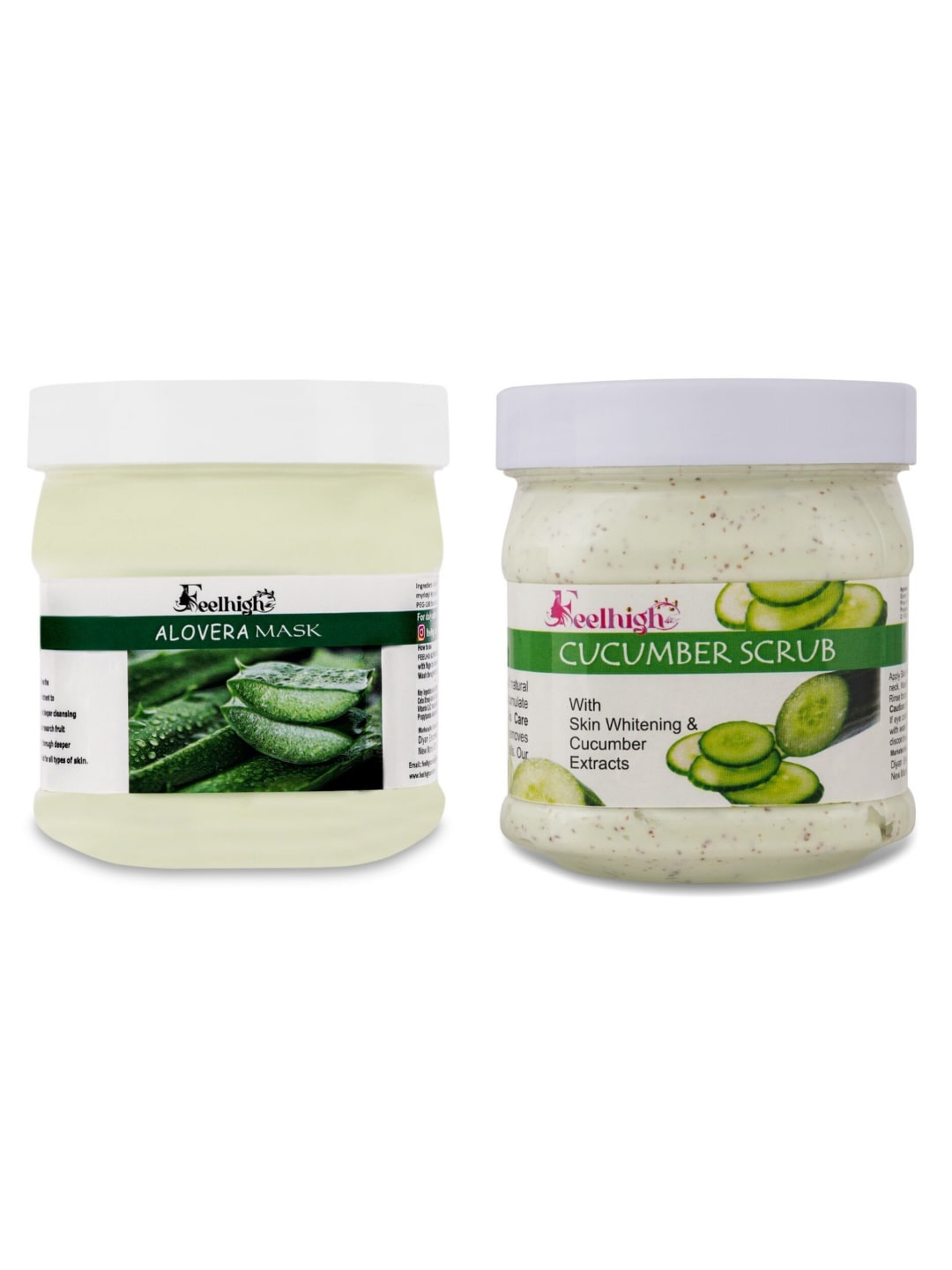 

FEELHIGH Face & Body Aloe Vera Mask & Cucumber Scrub - 1000ml, Multi