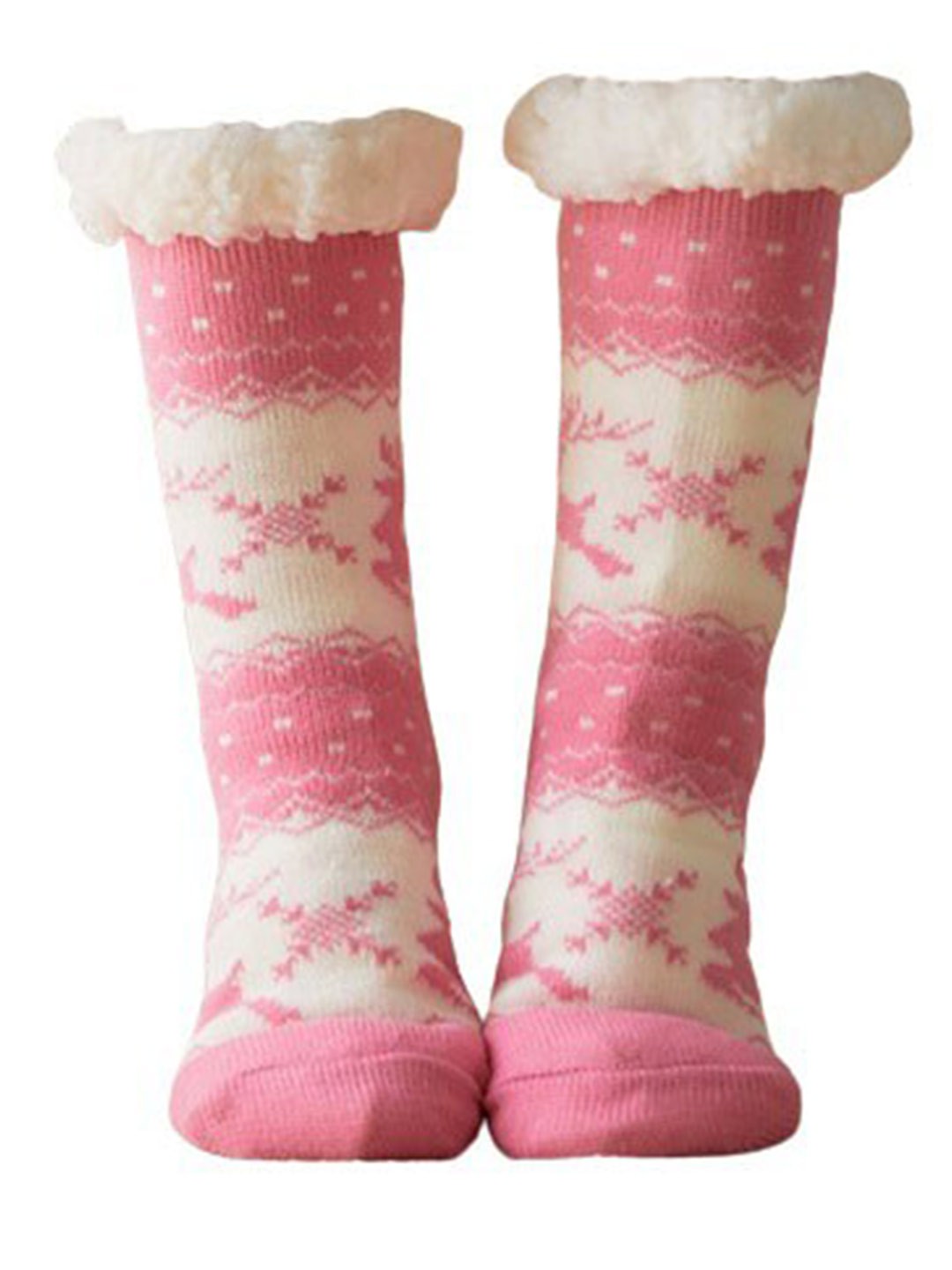 

Alexvyan Women Patterned Calf-Length Socks, Pink