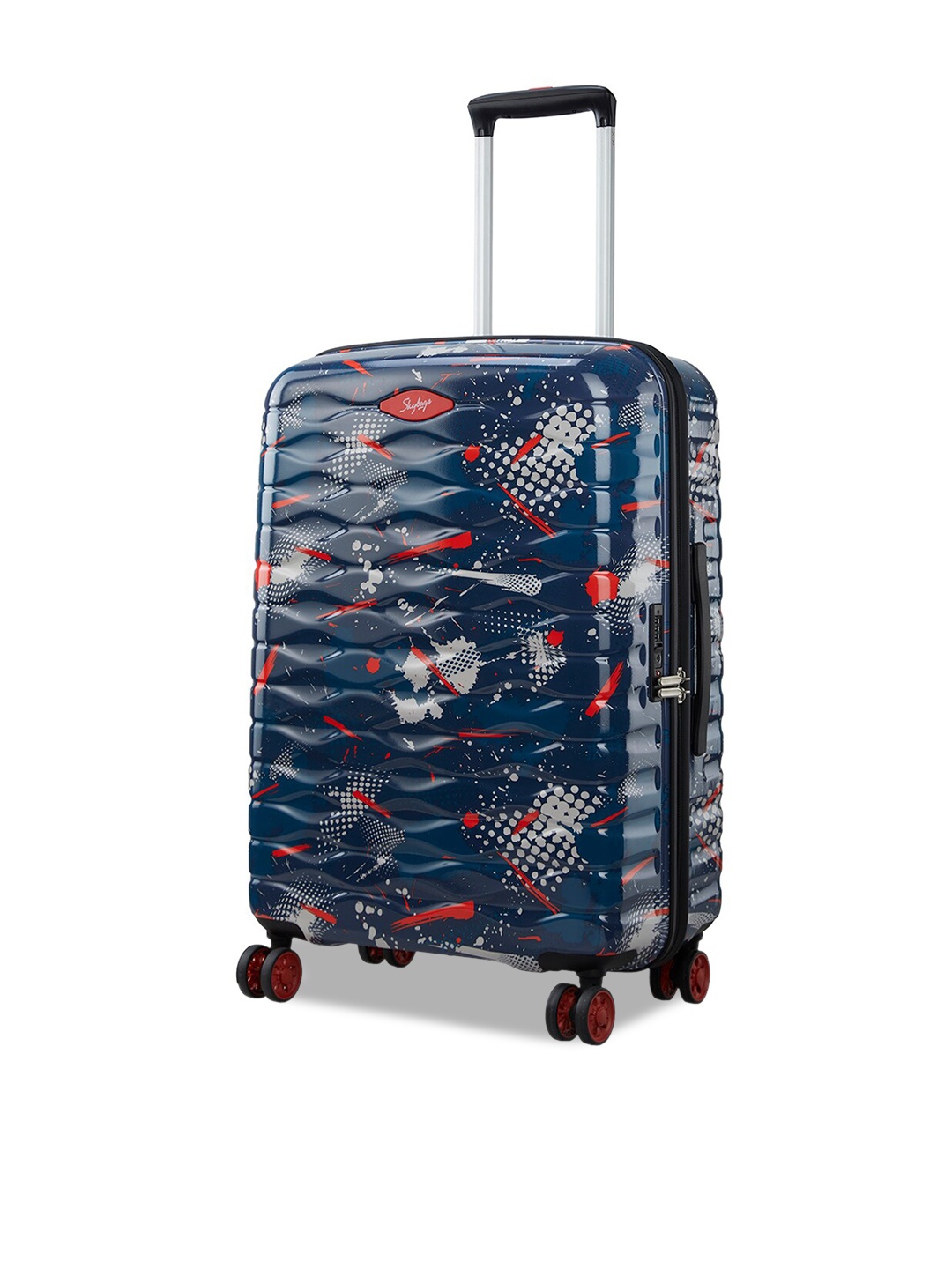 

Skybags Printed Hard-Sided Large Trolley Suitcase, Blue