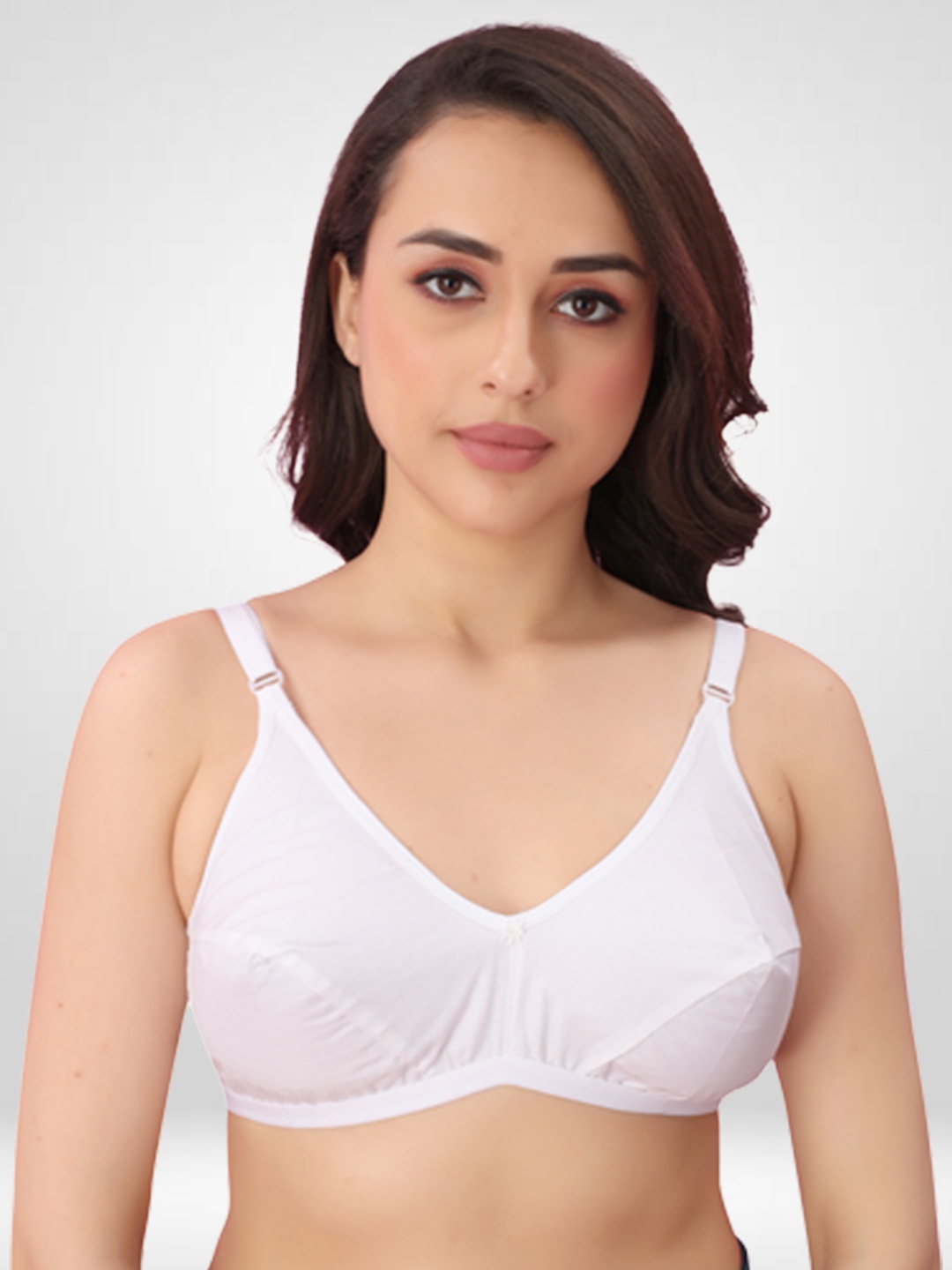 

N N ENTERPRISE Medium Coverage Underwired Lightly Padded Pure Cotton Bra All Day Comfort, White