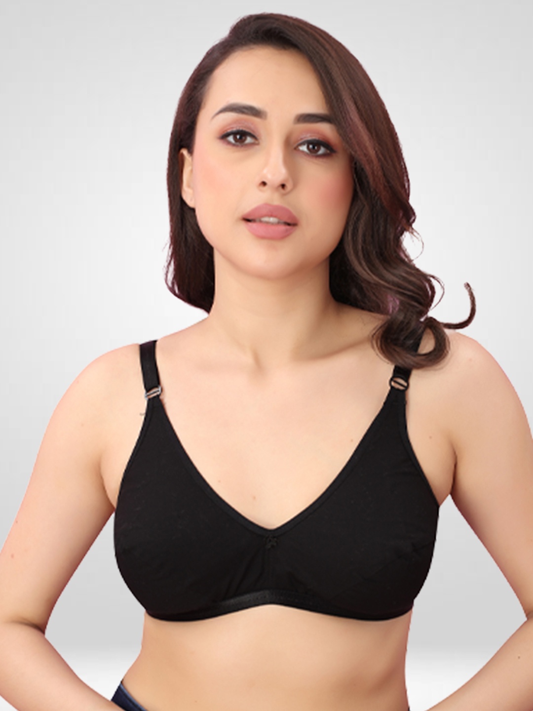 

N N ENTERPRISE Medium Coverage All Day Comfort Cotton Everyday Bra, Black
