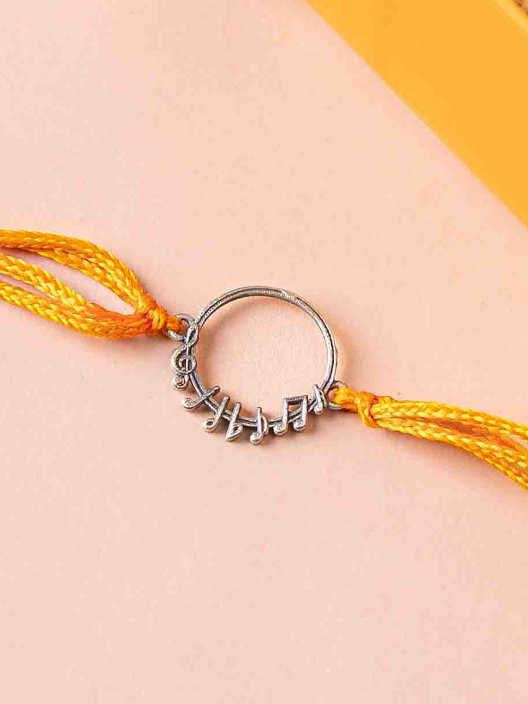 

Shyle 925 Sterling Silver Fine Musical Note Charm Rakhi, Yellow