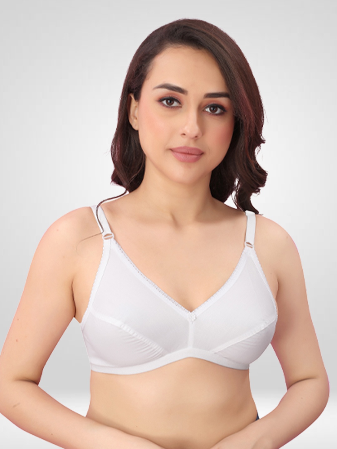 

N N ENTERPRISE Medium Coverage All Day Comfort Cotton Everyday Bra, White