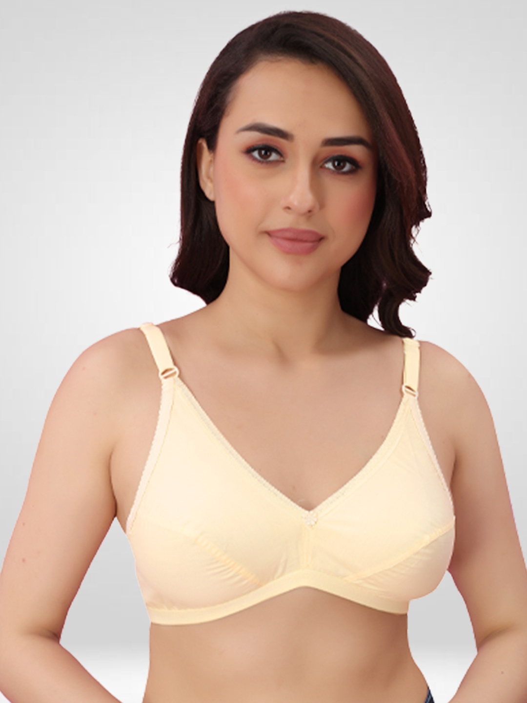 

N N ENTERPRISE Medium Coverage All Day Comfort Cotton Everyday Bra, Cream
