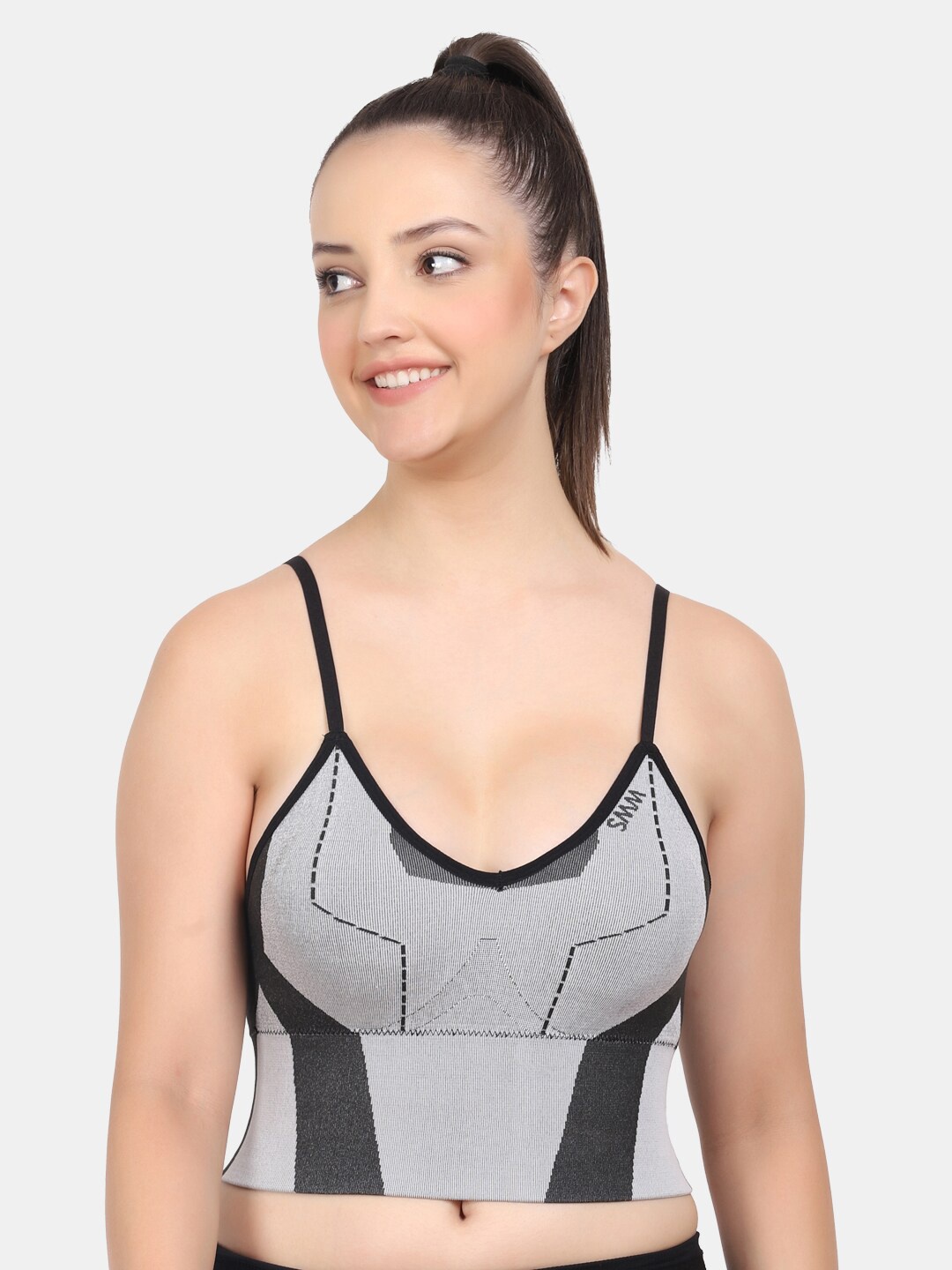 

Amour Secret Sports Bra Full Coverage Lightly Padded, Grey