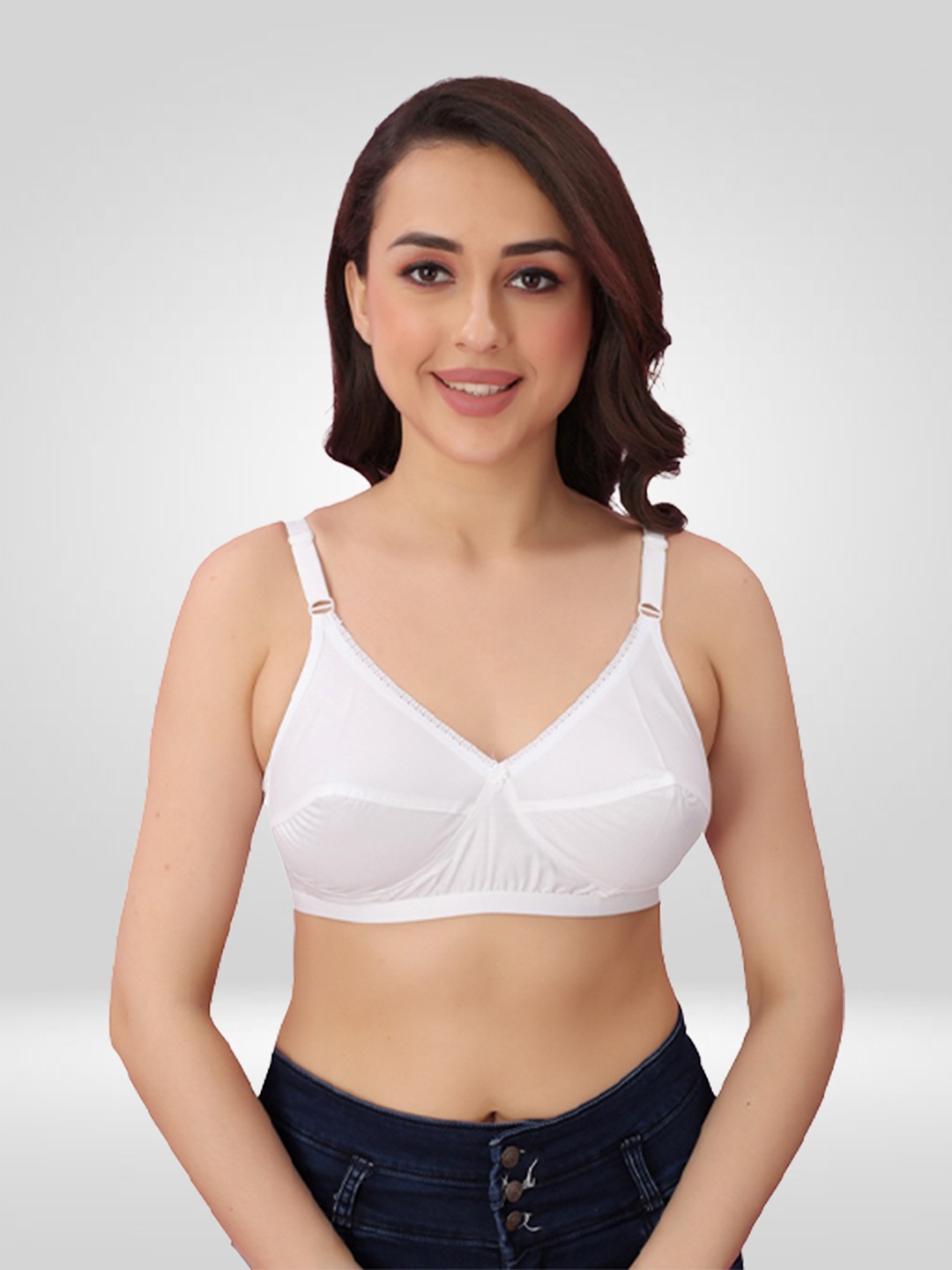 

N N ENTERPRISE Dry Fit Medium Coverage Underwired Lightly Padded Bra All Day Comfort, White