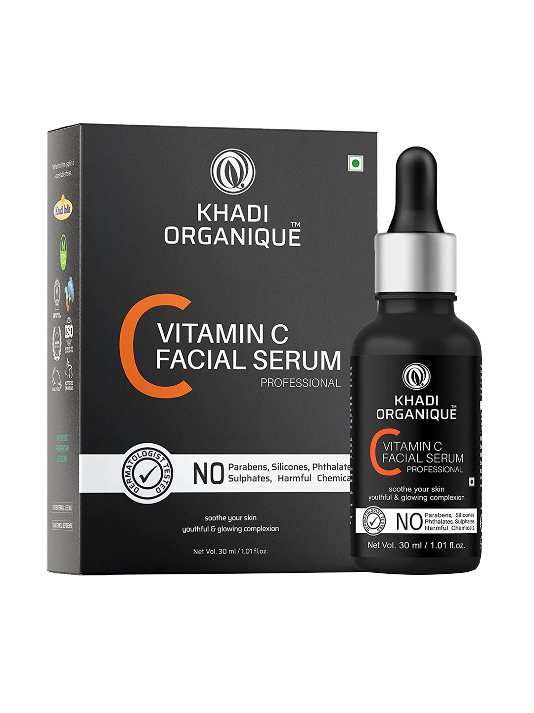 

Khadi Organique Vitamin C Face Serum for Youthful & Glowing Skin - 30ml, Black