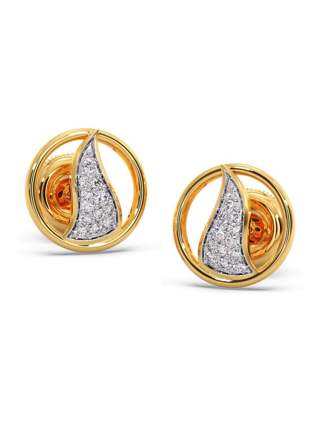 

CANDERE A KALYAN JEWELLERS COMPANY 18KT BIS Hallmark Gold Diamond-Studded Earrings -1.8 gm