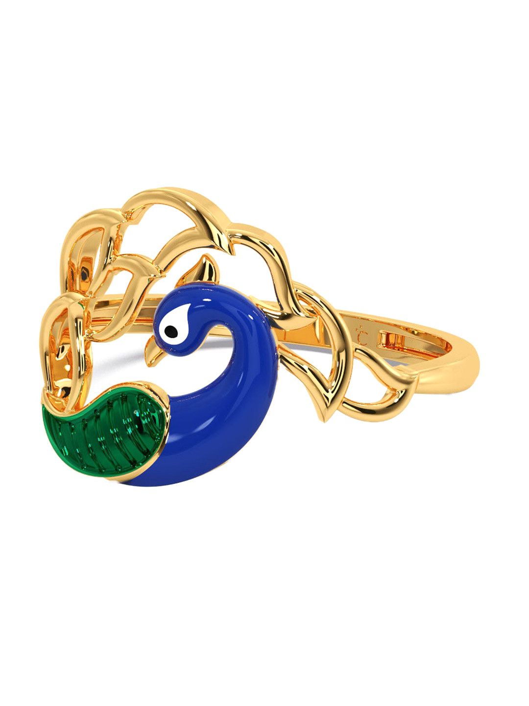 

CANDERE A KALYAN JEWELLERS COMPANY Peacock 18KT BIS Hallmark Gold Ring-1.83gm