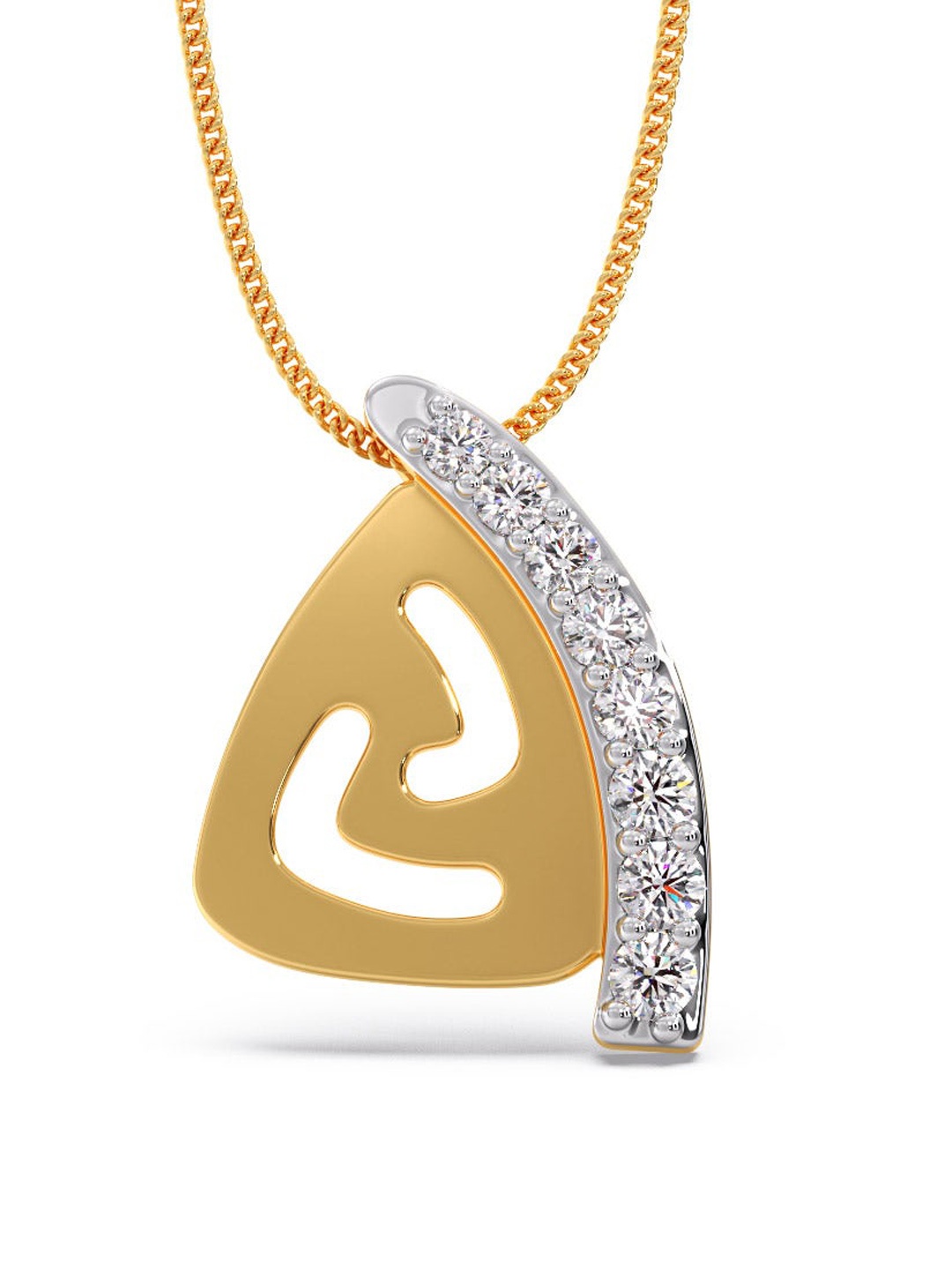 

CANDERE A KALYAN JEWELLERS COMPANY 18KT BIS Hallmark CZ-Studded Gold Pendant-0.71 gm