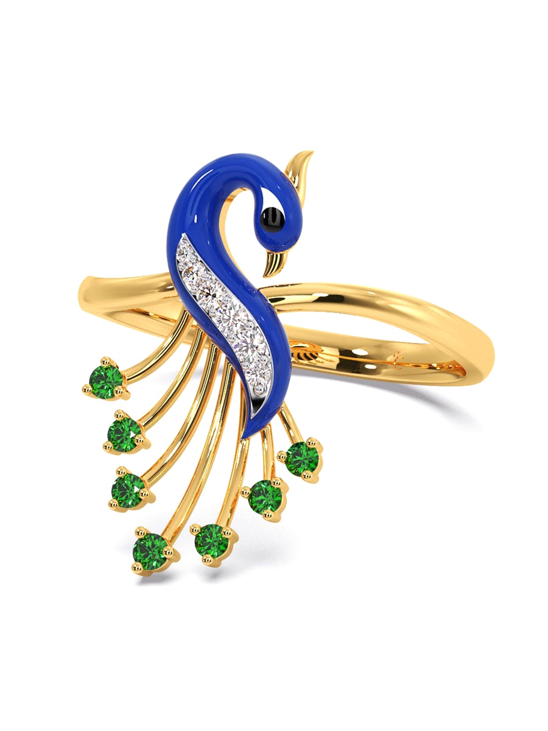 

CANDERE A KALYAN JEWELLERS COMPANY 18KT Gold Diamond & Gemstone Studded Ring-2.76 g